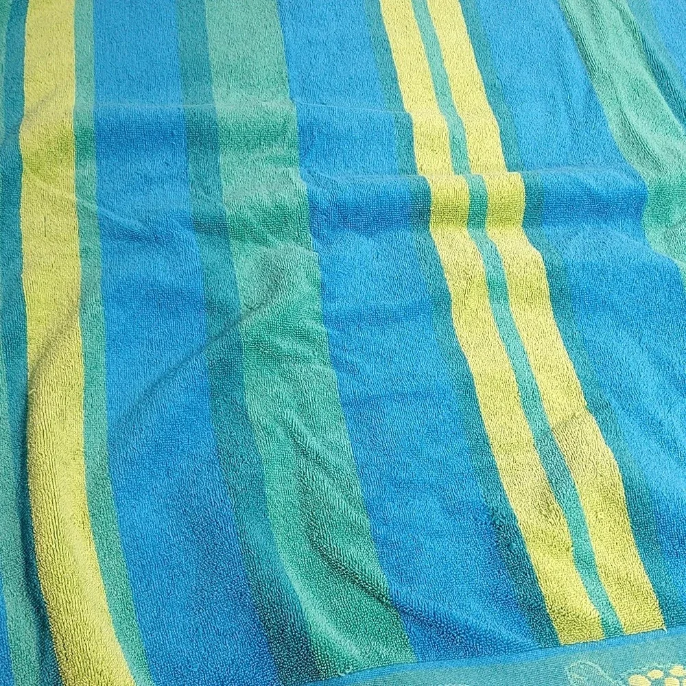 Cecil Saydah Beach Towel Unisex 34x60 Blue Teal Sea Turtle Starfish Cotton